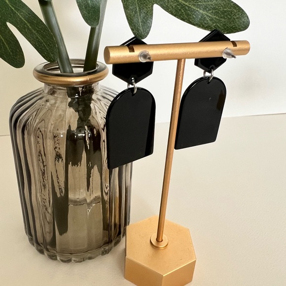 Art Nouveau Floral Drop Earrings -Artsy Dangle Earrings -Flower Pattern Earrings - Picture 11 of 16